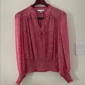 Chic Pink Floral Blouse